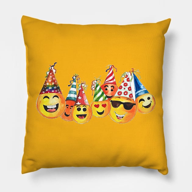 Happy Birthday celebration Card Pillow by Mako Design 