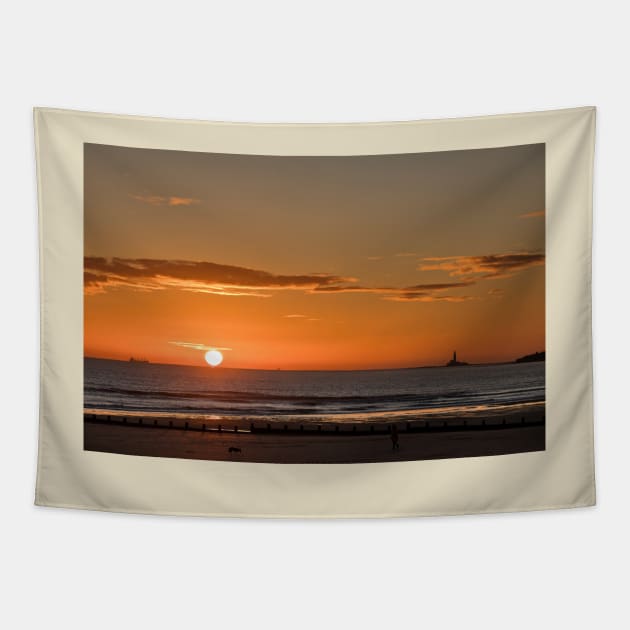 Winter sunrise in Northumberland Tapestry by Violaman