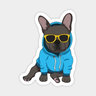 Hipster Frenchie (Black) Magnet