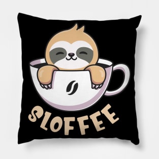 Sloffee Cute Sloth In Coffee Cup Pillow