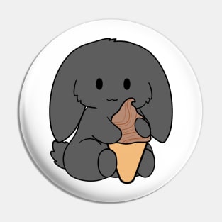 Black Bunny Chocolate Ice Cream Pin