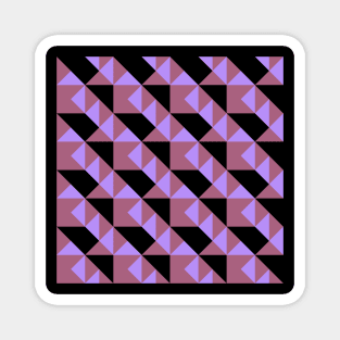 ’Zangles’ - in Dusky Pink and Lilac on a Black base Magnet