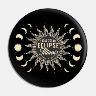 Total Solar Eclipse Illinois USA April 2024 Pin