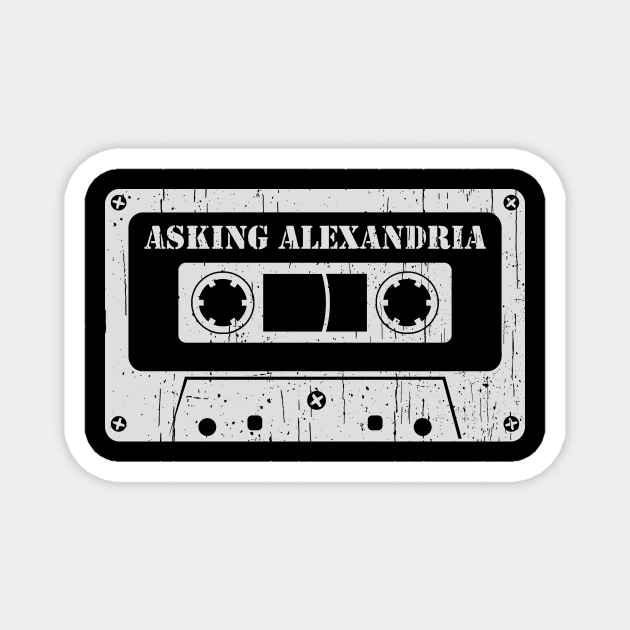 Asking Alexandria - Vintage Cassette White Magnet by FeelgoodShirt