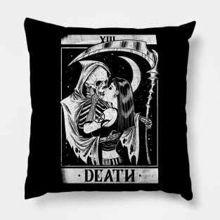 Blackcraft Vintage Death the Grim Reaper Kiss Tarot Card Pillow