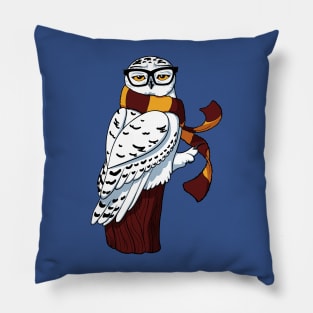 Hipster Snowy Owl Pillow