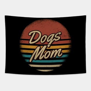 Dogs Mom Vintage Text Tapestry