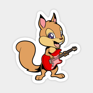 Cartoon squirrel playing electric guitar Magnet