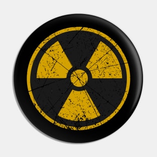 Radiation Warning Sign Vintage Pin