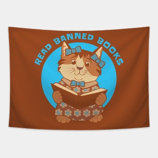 Read Banned Books Kitten Tapestry