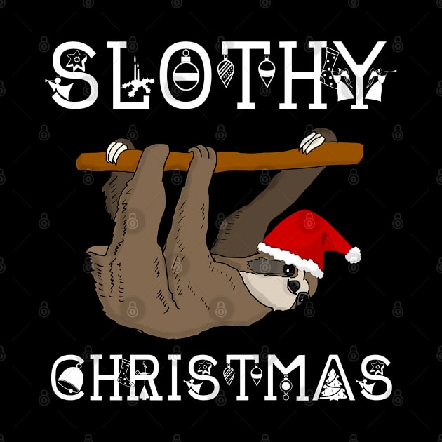 Santa Sloth Slothy Christmas Funny Gift by Merchweaver