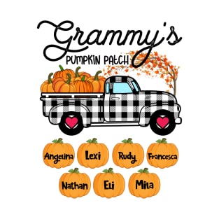 Grammy's Pumpkin Patch Truck Art, Happy Halloween Shirt, Fall Shirt, Grammy Birthday Gift, Personalized T-Shirt