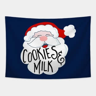 Santa, Cookies and Milk Tapestry