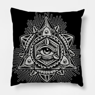 Sacred Trinity Eye BW Pillow