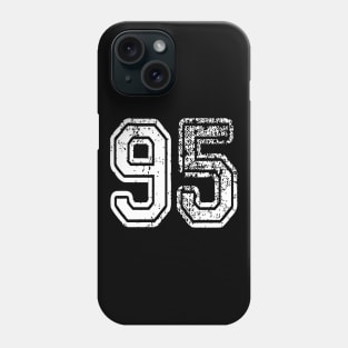 Number 95 Grungy in white Phone Case