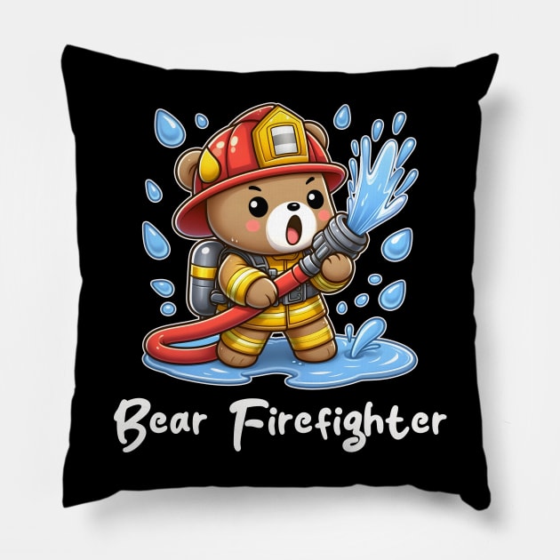 Cute Bear Firefighter Pillow by Teddy Club