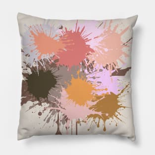 Modern Geometric Pattern Paint Splot Rose Peach Ink Doodle Style Pillow