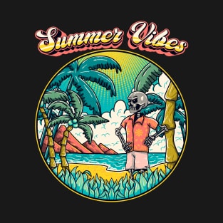 Summer Vibes Grumpy Skeleton T-Shirt