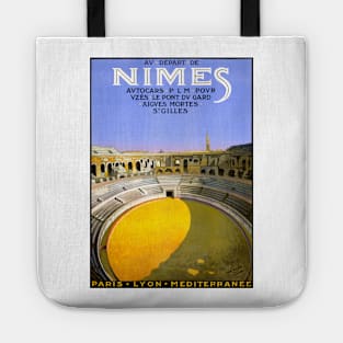 Vintage Travel Poster Nimes France Tote