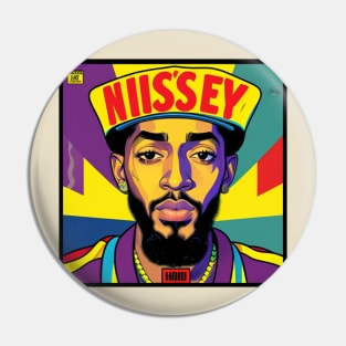 Pop Art Nipsey Vinyl Album Cover III Pin