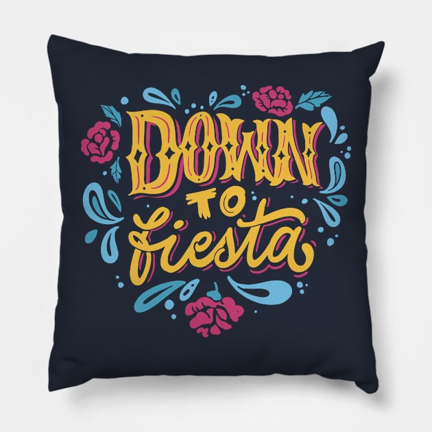 Down to Fiesta // Fun Vibrant Fiesta Colors // DTF Pillow by SLAG_Creative