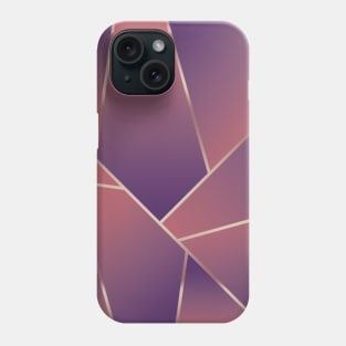 Pink Purple Ombre Gold Geometric Fractal Phone Case