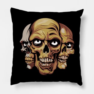 Three horrifying skulls Pillow