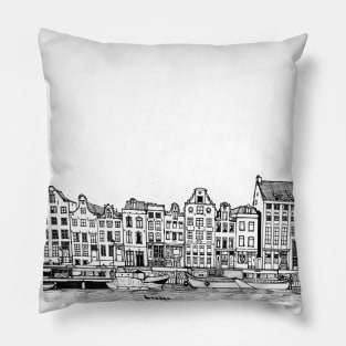 Amsterdam City Netherlands Travel Art Pillow