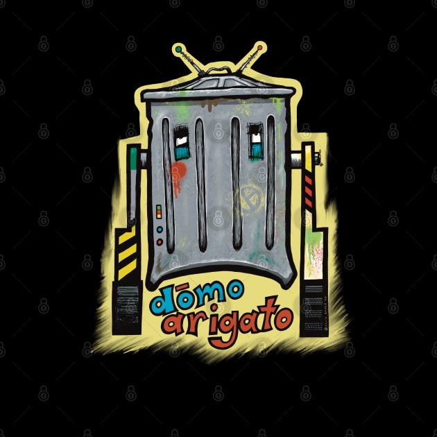 Dōmo Arigato Trash Can Robot by Art from the Blue Room