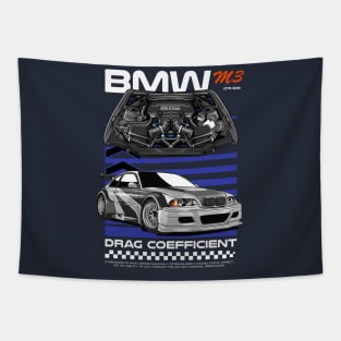 GTR E46 Drag Coefficient Tapestry