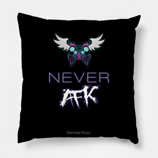 Never AFK Gamer Pillow by MaystarUniverse