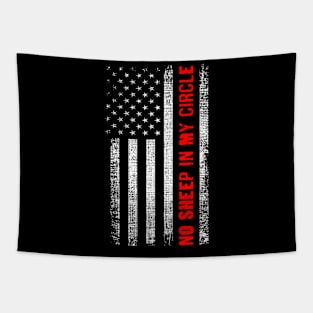 No Sheep in My Circle American Flag Tapestry