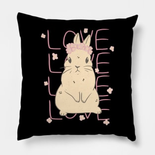 Floral Easter Bunny Love Cute Easter Sunday Pillow