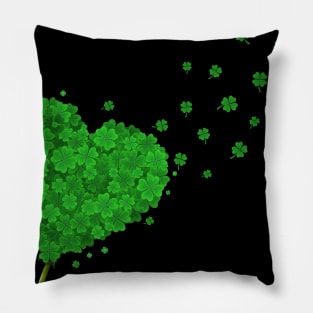 Heart Dandelion St Patrick_s Day Shamrock Pillow