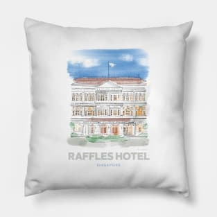 Raffles Hotel Singapore Art Pillow