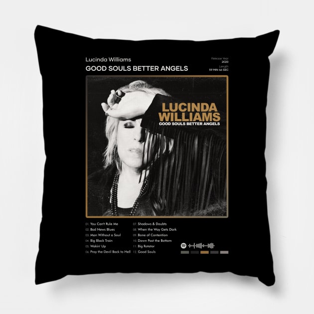 Lucinda Williams - Good Souls Better Angels Tracklist Album Pillow by 80sRetro