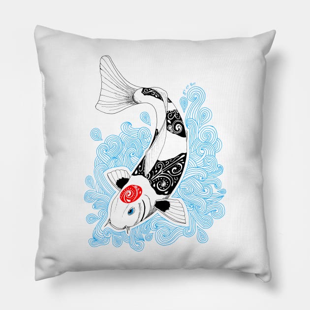 Kois et Be - Tancho Koi Pillow by Art_et_Be