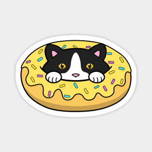 Cute Yellow Donut Cat Magnet