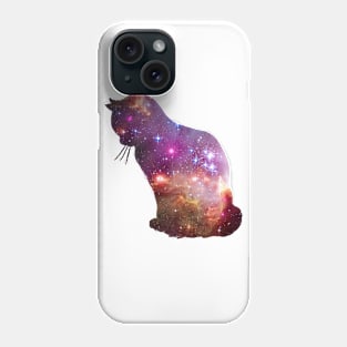 Galaxy Cosmic Star Cat Tee Phone Case