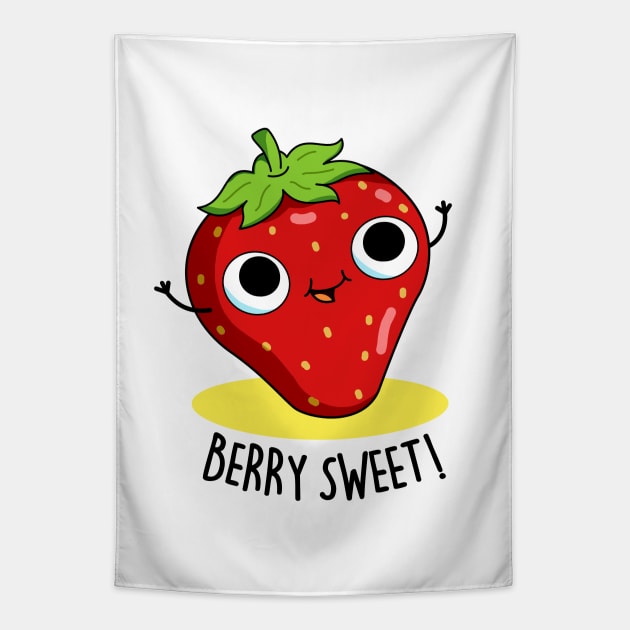 Berry Sweet Cute Strawberry Pun. Tapestry by punnybone