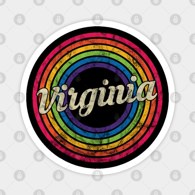 Virginia - Retro Rainbow Faded-Style Magnet by MaydenArt