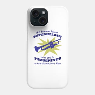 Superheld Trompetenopa - blau Phone Case