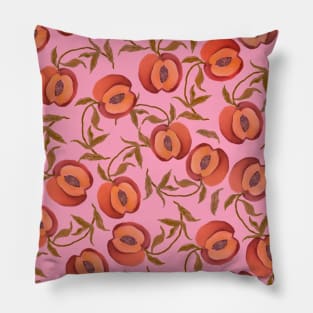 Watercolor seamless pattern with peach Pillow