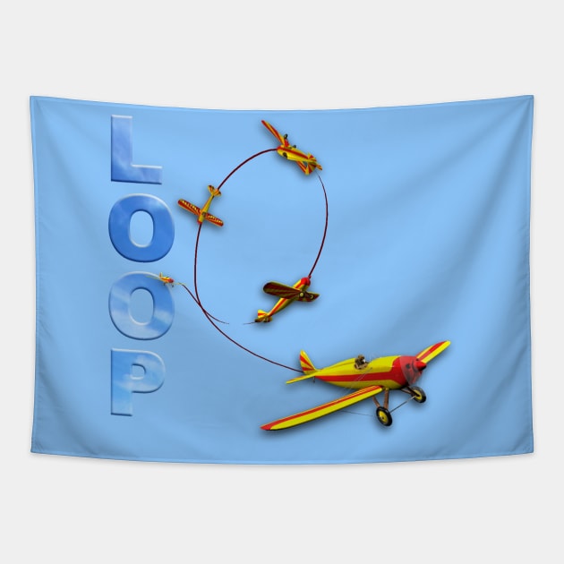 Aerobatic Flying Loop Tapestry by SeattleDesignCompany