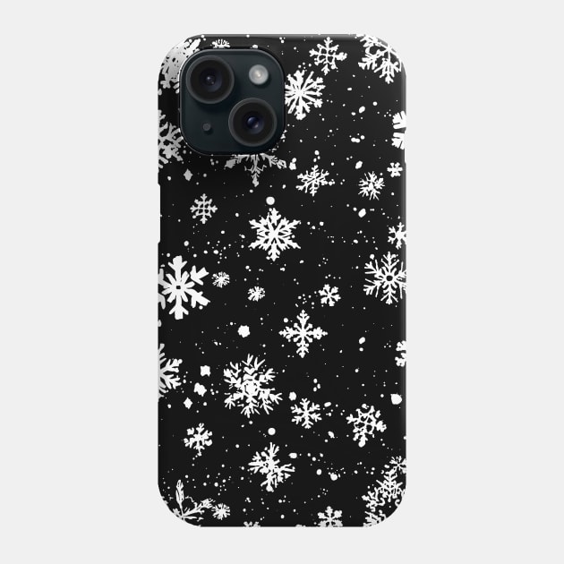 SnowFlakes Snowfall Pattern Phone Case by Trippycollage