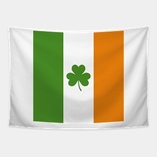 St Patrick's Day Irish Flag with Shamrock Clover Tapestry