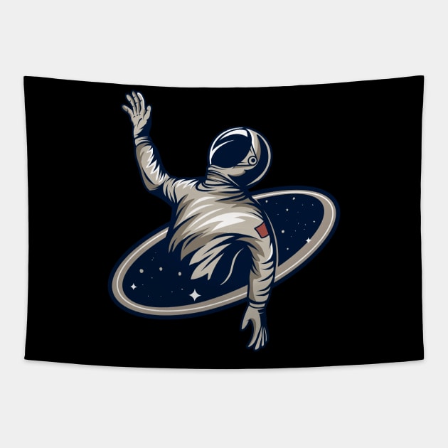 Astronaut in black hole Tapestry by Frispa