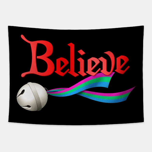 Believe Polysexual Pride Jingle Bell Tapestry by wheedesign