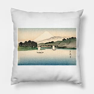 19th C. Japanese Sailing Ships Pillow