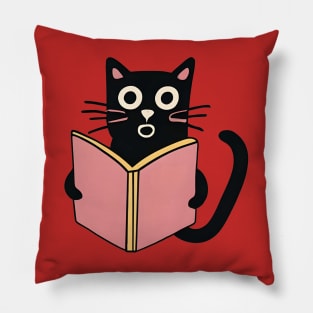 Cat reading book Pillow